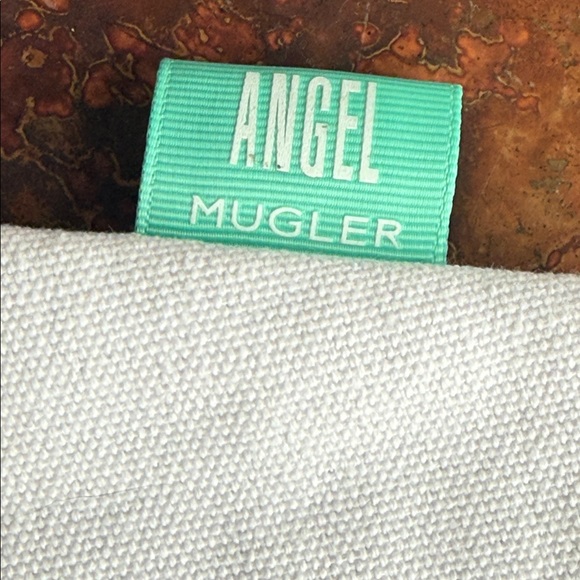 NWOT Thierry Mugler🏝️Tropical Print Canvas Pouch Makeup Travel Rope Wristlet Bag - Picture 8 of 10